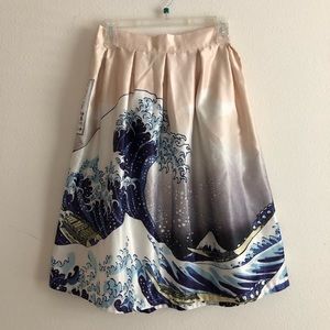 SALE Great Wave print skirt
